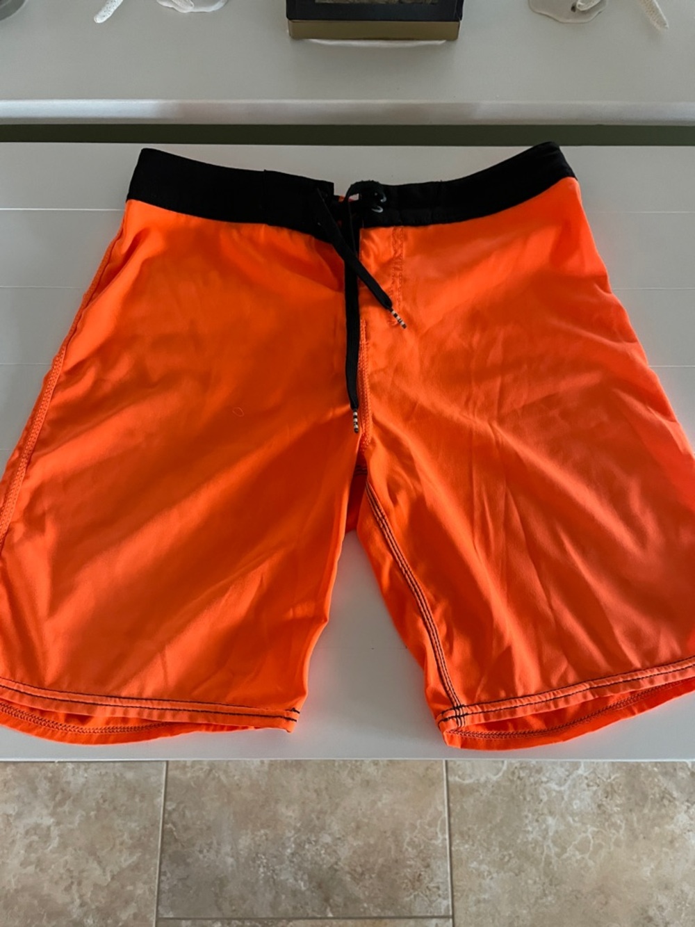 Billabong Bright Orange Board Shorts with Black Waistband
